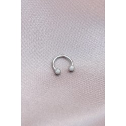 8mm Gümüş Renk Yarım Halka Tasarımlı 316L Cerrahi Çelik Piercing