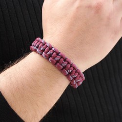 Bordo Mavi Paracord Bileklik