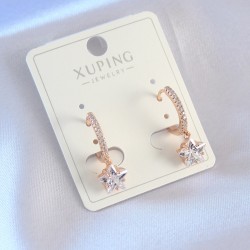 Xuping Rose Gold Renk Zirkon Taşlı Yıldız Model Figür Kadın Küpe