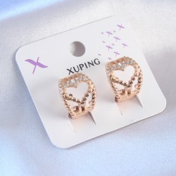 Xuping Rose Gold Renk Zirkon Taşlı Kalp Model Kadın Küpe