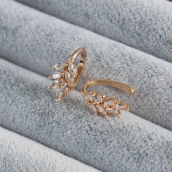 Gold Renk Zirkon Taşlı Başak Model Earcuff Kadın Kıkırdak Küpe