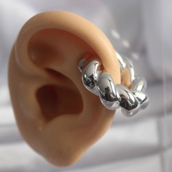 Pirinç Gümüş Renk Sarmal Earcuff Model Kadın Küpe