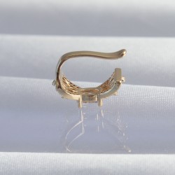 Pirinç Gold Renk Zirkon Taş Kaplama Earcuff Küpe