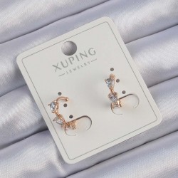 Xuping Rose Renk Damla Zirkon Taşlı Earcuff Küpe