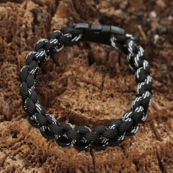 Siyah Beyaz Paracord Bileklik