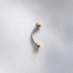 316L Cerrahi Çelik Gold Renk Minimal Toplu Gümüş Banana Piercing