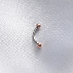 316L Cerrahi Çelik Rose Renk Minimal Toplu Gümüş Banana Piercing