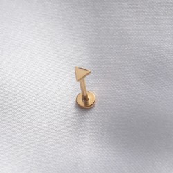 316L Cerrahi Çelik 8 mm Gold Renk Üçgen Dudak Piercing