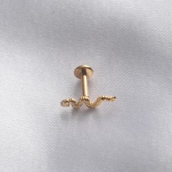 316L Cerrahi Çelik Gold Renk Yılan Tragus Piercing