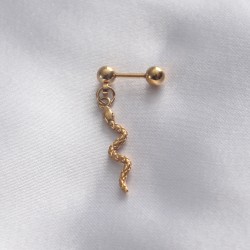 316L Cerrahi Çelik Gold Renk Sallantılı Yılan Tragus Piercing