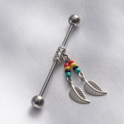 316L Cerrahi Çelik Gümüş Renk Rasta Model Köprü Piercing